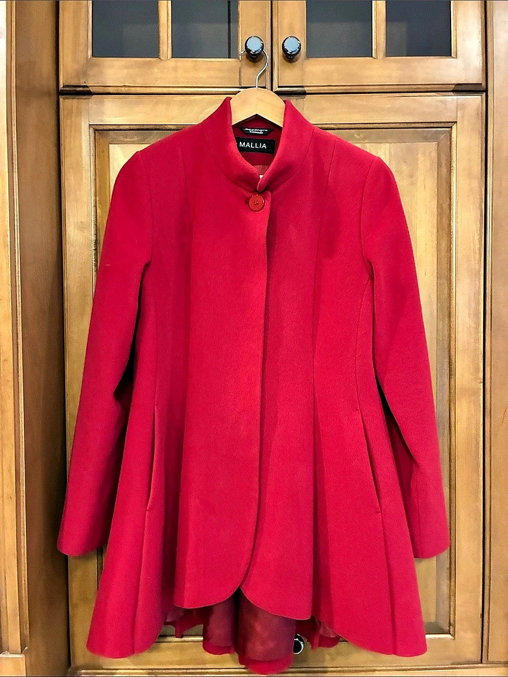 MALLIA Red Flared Coat Like New